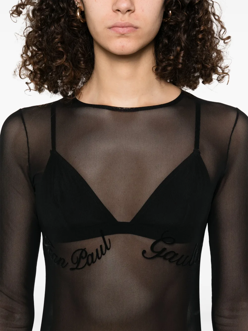 JEAN PAUL GAULTIER FLOCKED-LOGO T-SHIRT