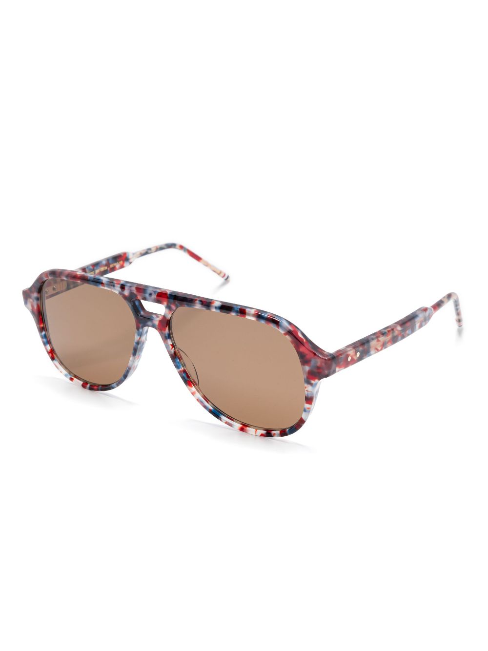 Thom Browne Eyewear Zonnebril met abstract patroon - Blauw