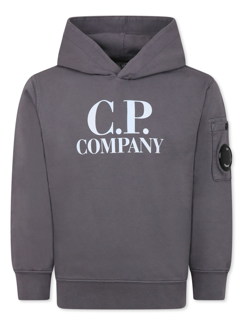 C.P. Company Kids logo-print hoodie - Grey