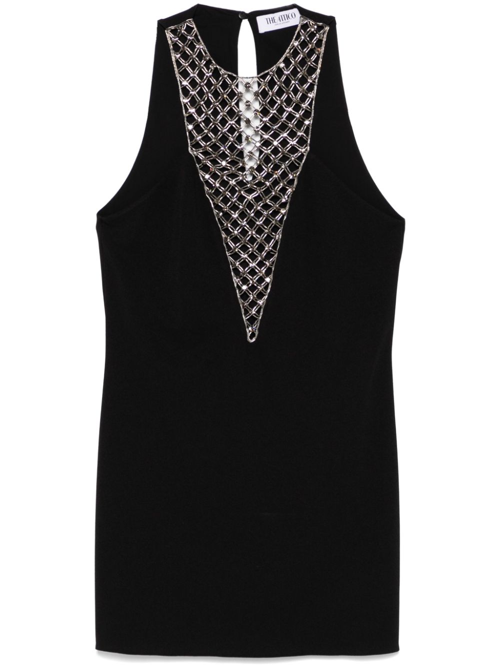 The Attico bead-embellished mini dress – Black