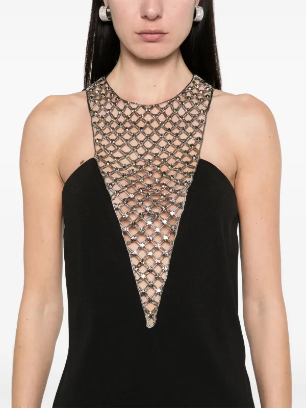 attico beaded dress Attico Sequined Chiffon Halterneck Mini Dress - BOPF
