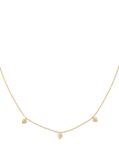 Dinny Hall collar Folded Heart en oro amarillo de 9kt con diamantes