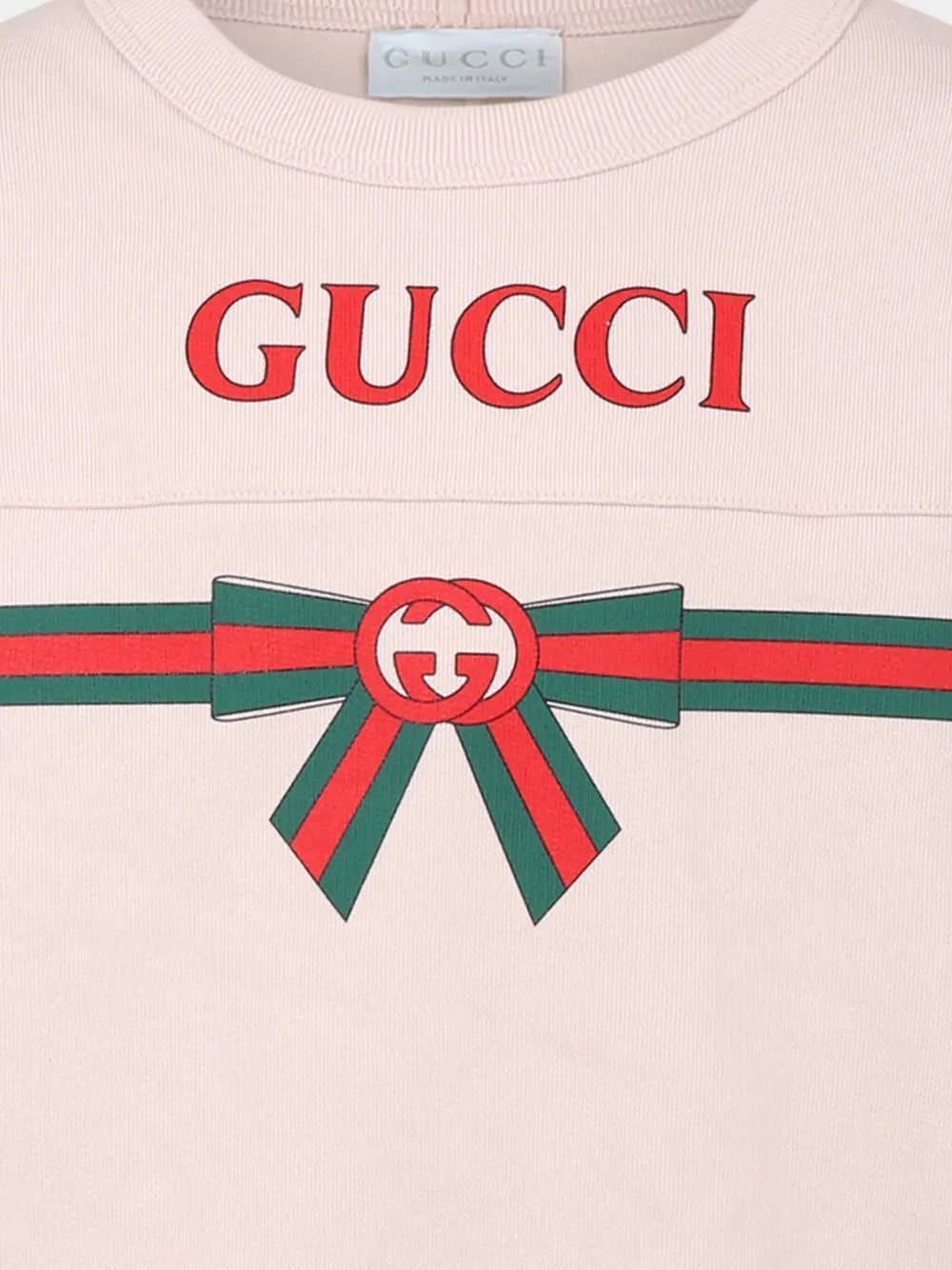 Gucci Printed Cotton Sweatshirt In Pink
