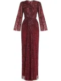 Jenny Packham sequin-embellished dress - Red