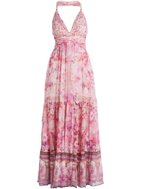 Camilla vestido The Botanical Novella Bead Strap Gathered Panel