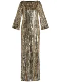 Jenny Packham sequin-embellished maxi dress - Gold