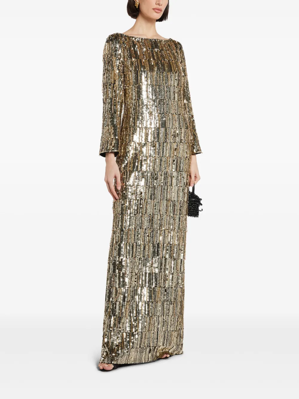 Jenny Packham sequin-embellished maxi dress - Goud