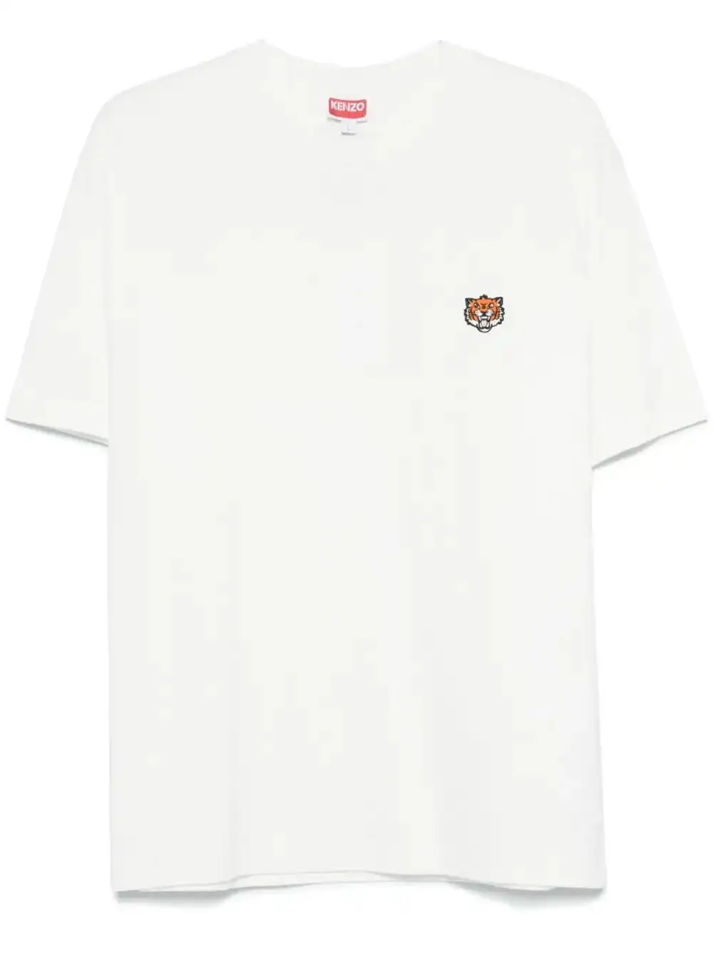 Kenzo Happy Tiger Embroidered Polo Shirt In White