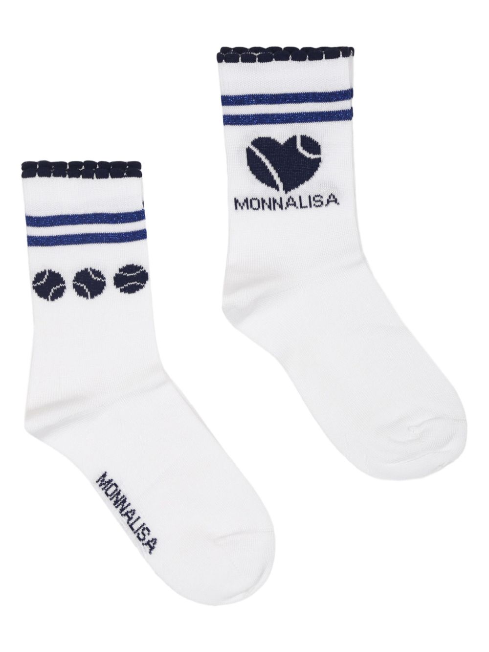 Monnalisa logo-jacquard socks - White