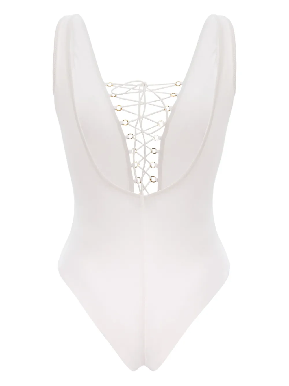 Noire Swimwear Badpak met veters Wit