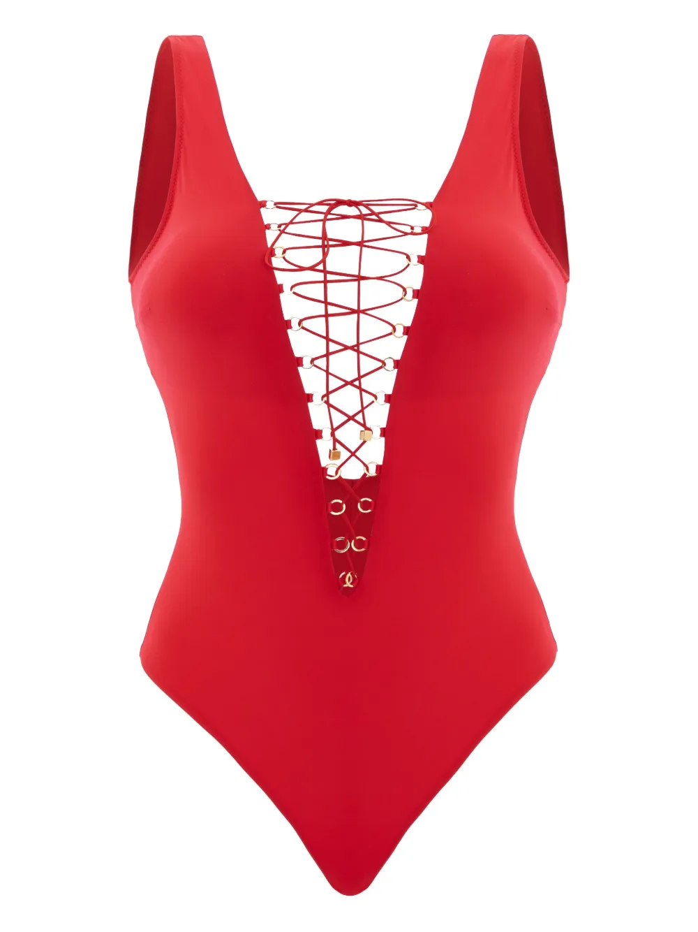 Noire Swimwear Badpak met veters Rood