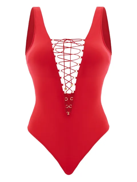 Noire Swimwear lace-up swimsuit