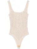 The Attico crystal-embellished bodysuit - Neutrals