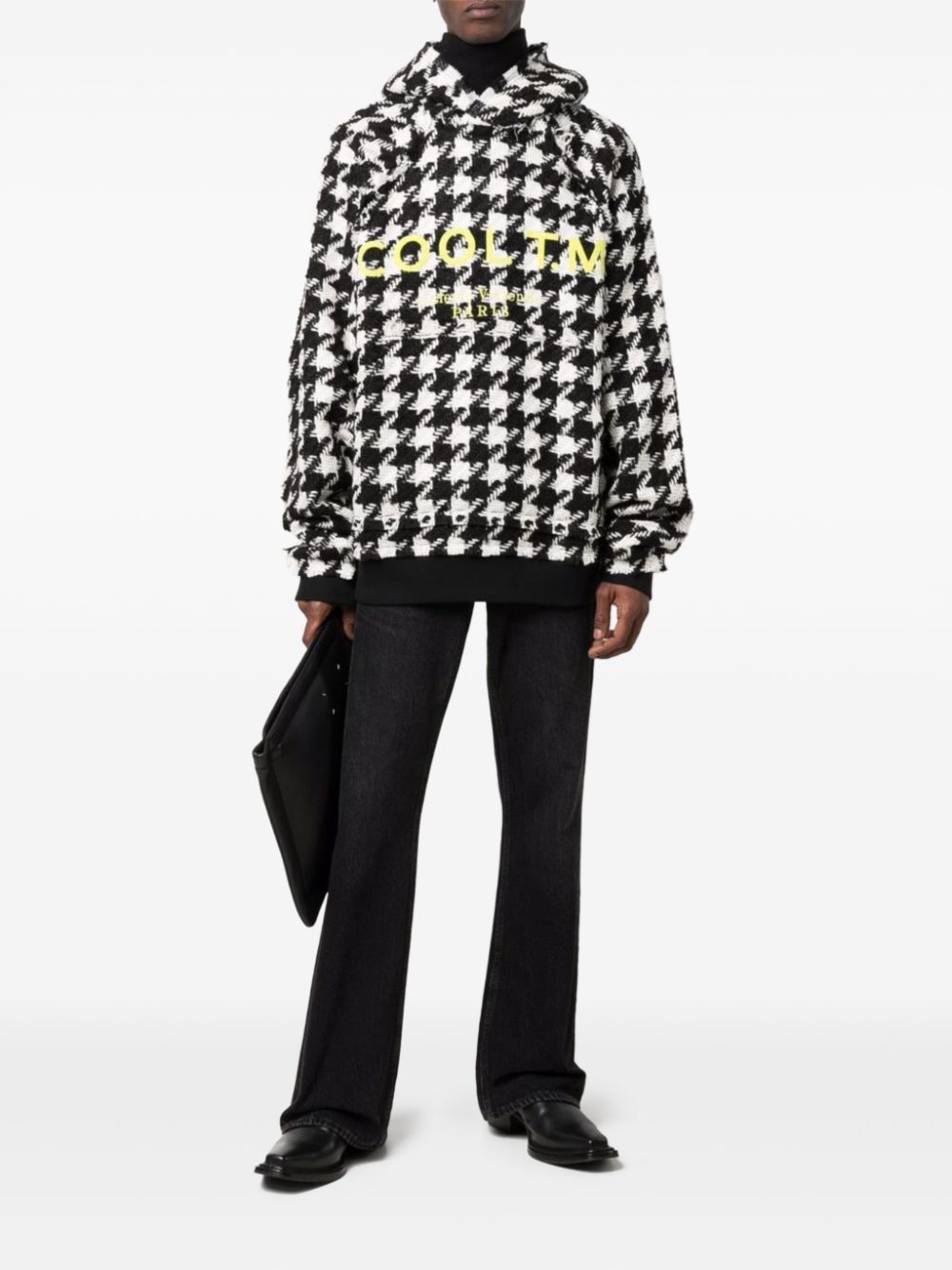 COOL T.M houndstooth hoodie - Zwart