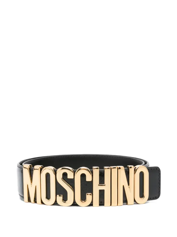 MOSCHINO ロゴベルト Moschino ロゴ ベルト | ブラック | FARFETCH JP