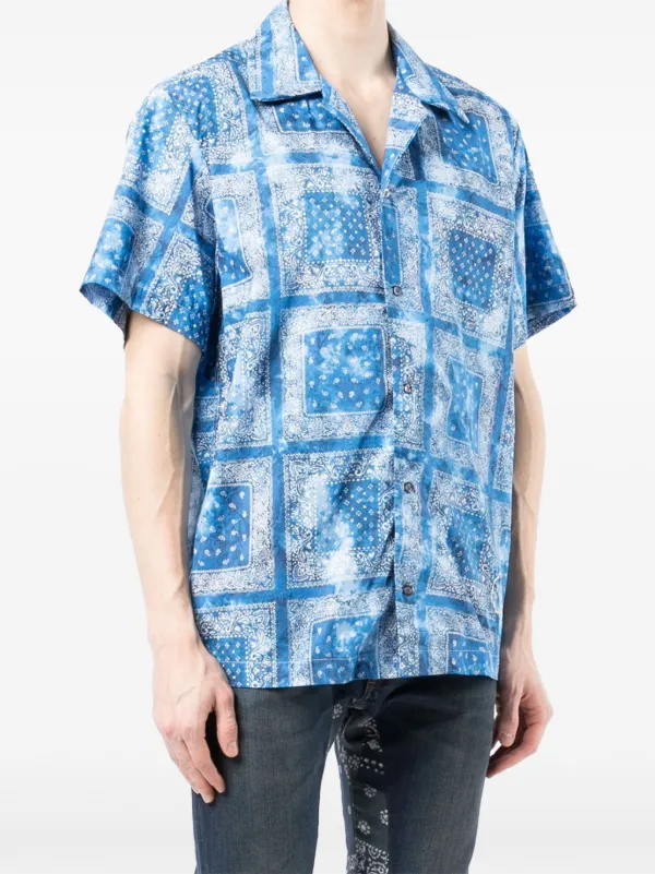 blue bandana dress shirt Rockmount Men's Blue Bison Print Western Dress Shirt main image 1
