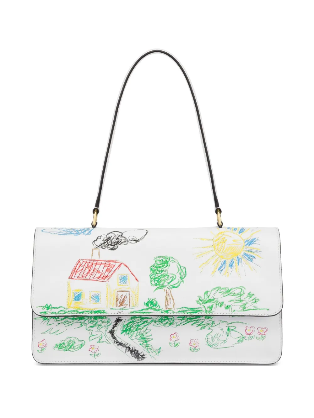 Moschino Schoudertas met print Wit