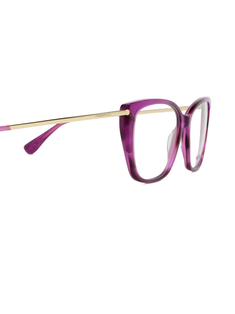 Max Mara Eyewear Bril met gestreept cat-eye montuur Goud