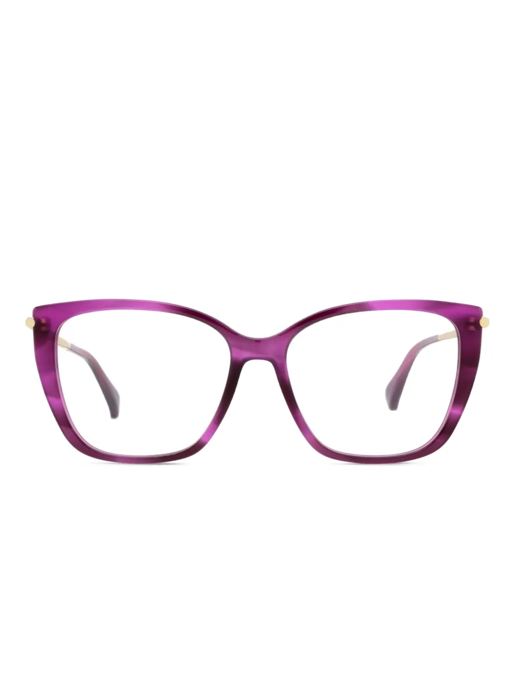 Max Mara Eyewear lunettes de vue rayées à monture papillon | or | Image 1