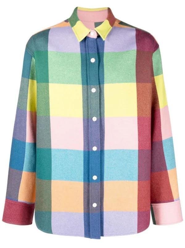 The Elder Statesman Checked Shirt in Blue
