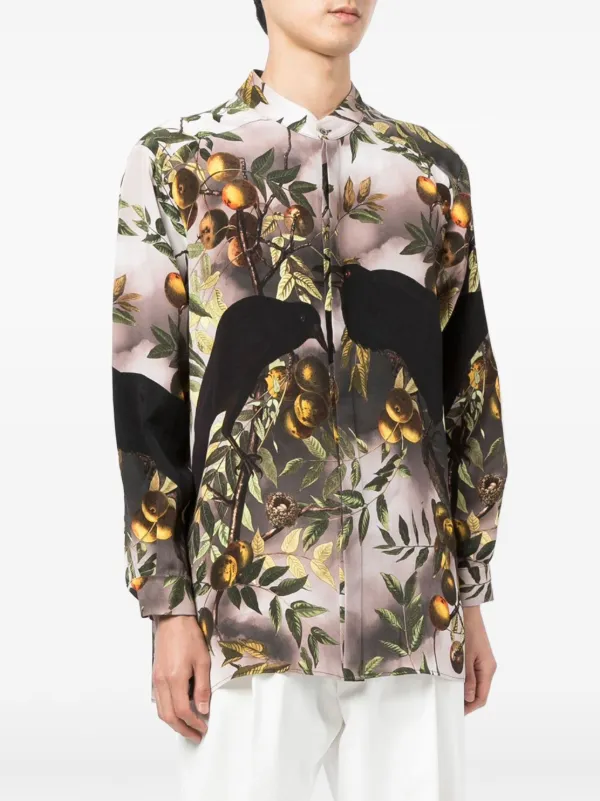 シャツ edward crutchley silk patterned shirt Edward Crutchley floral-print Shirt | Neutrals | FARFETCH