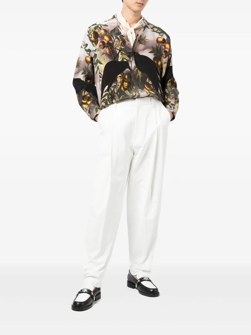 Edward Crutchley floral-print shirt - Beige