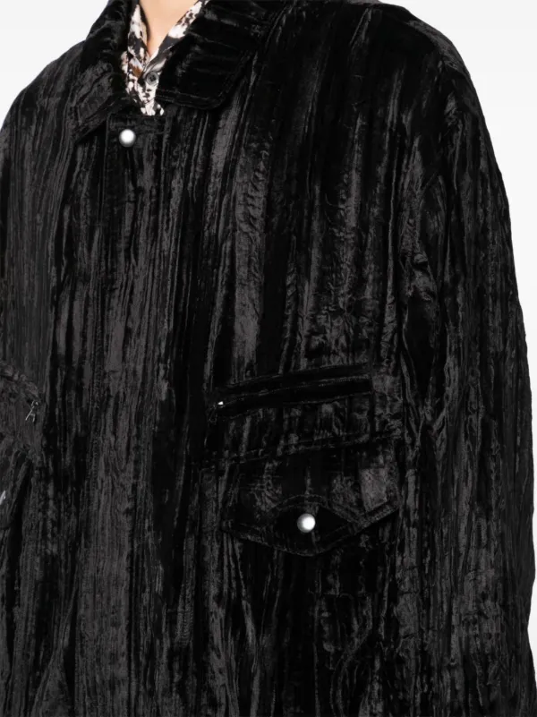 doublet CUT OFF VELVET COAT (BLACK)