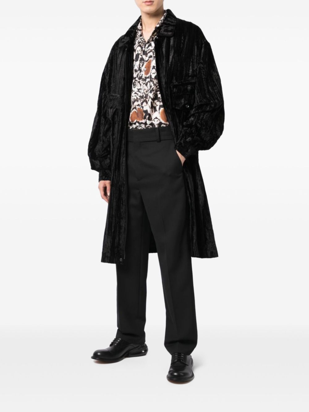 Edward Crutchley velvet coat - Zwart