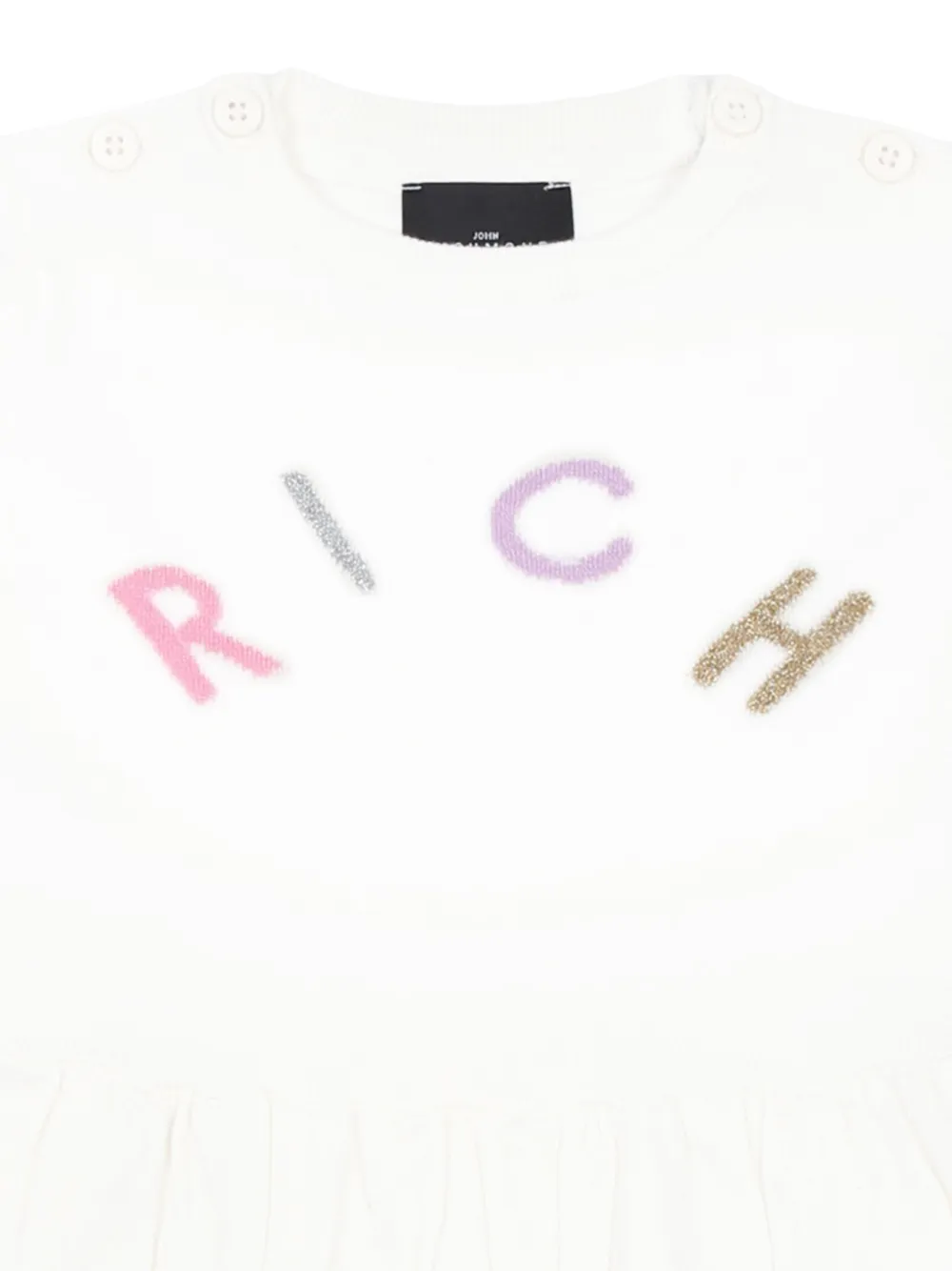 John Richmond Junior Mini-jurk met logo-reliëf Wit