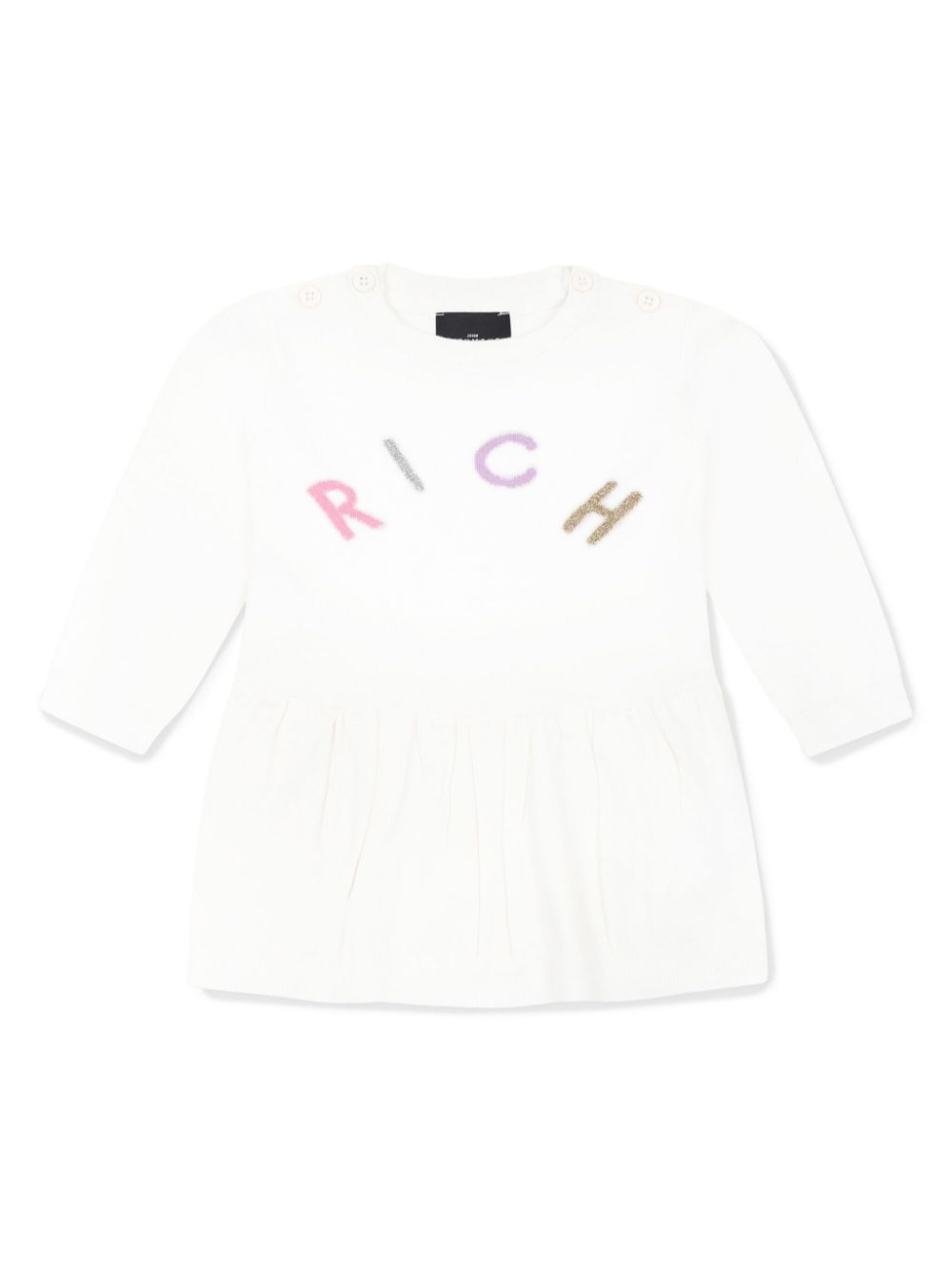 John Richmond Junior logo-raised mini dress - White