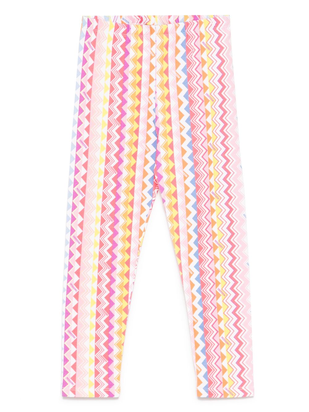 Missoni Kids zigzag-pattern leggings - Pink