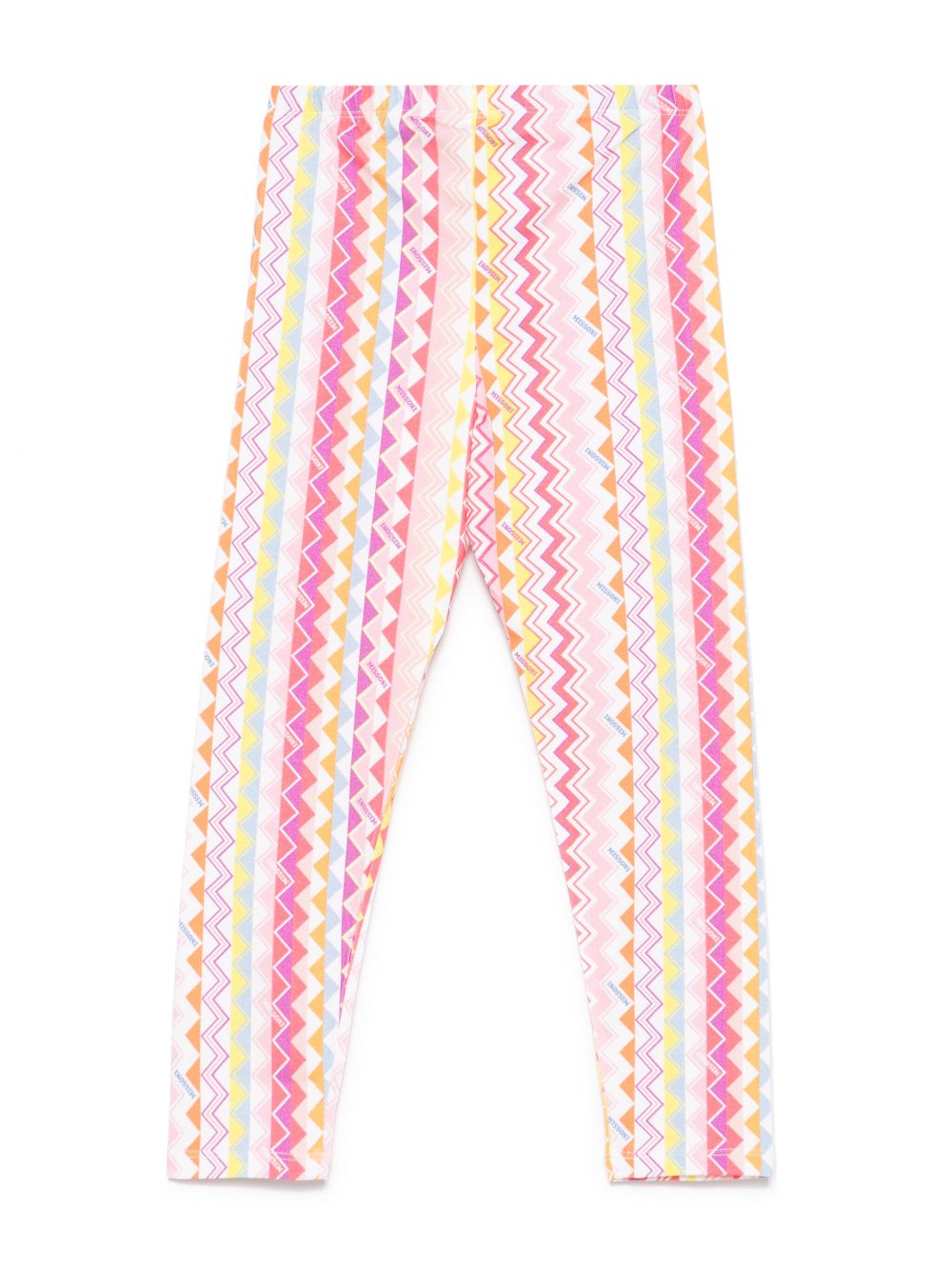 Missoni Kids zigzag-pattern leggings - Pink