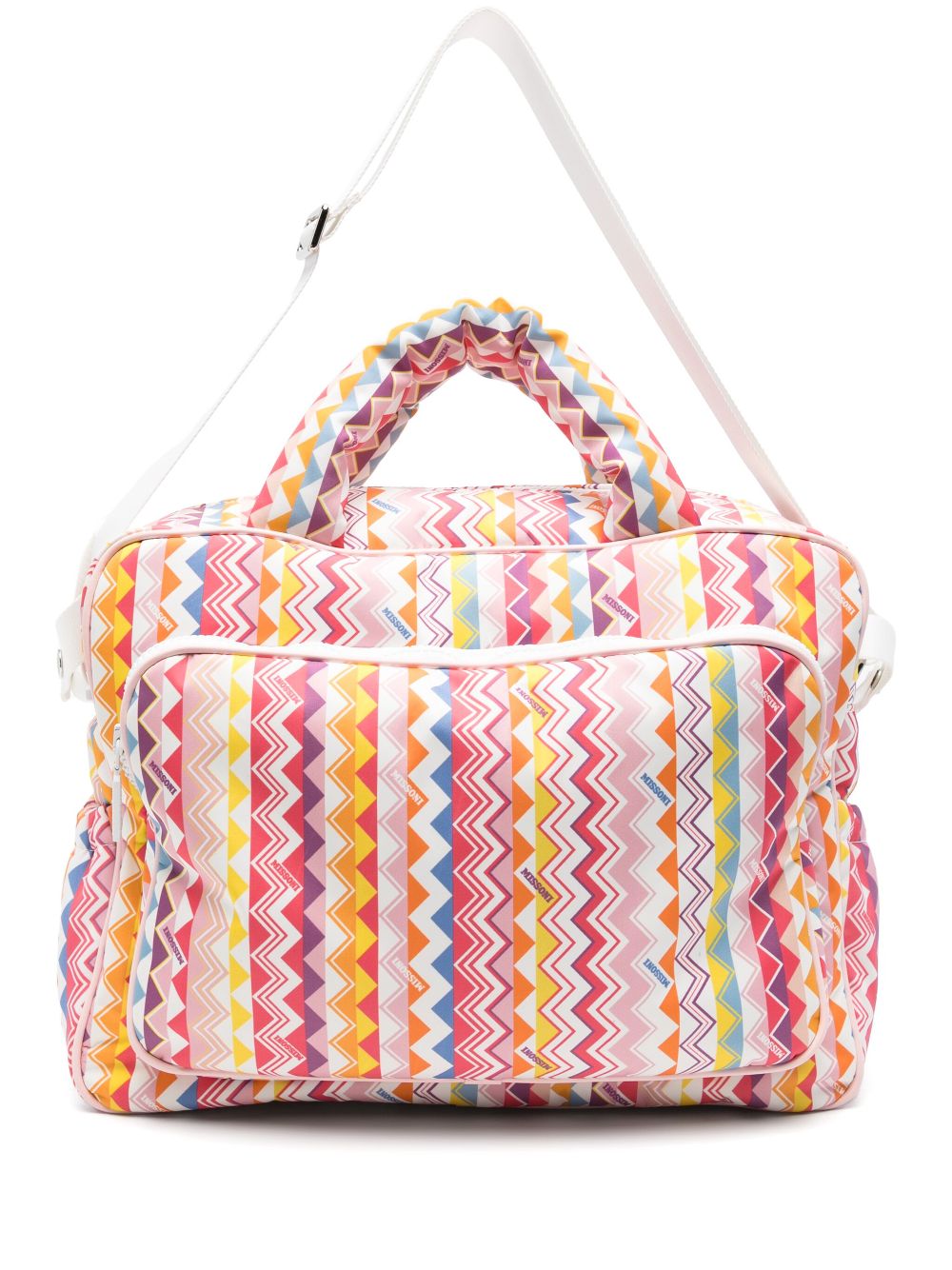 Missoni Kids zigzag-woven changing bag - Pink