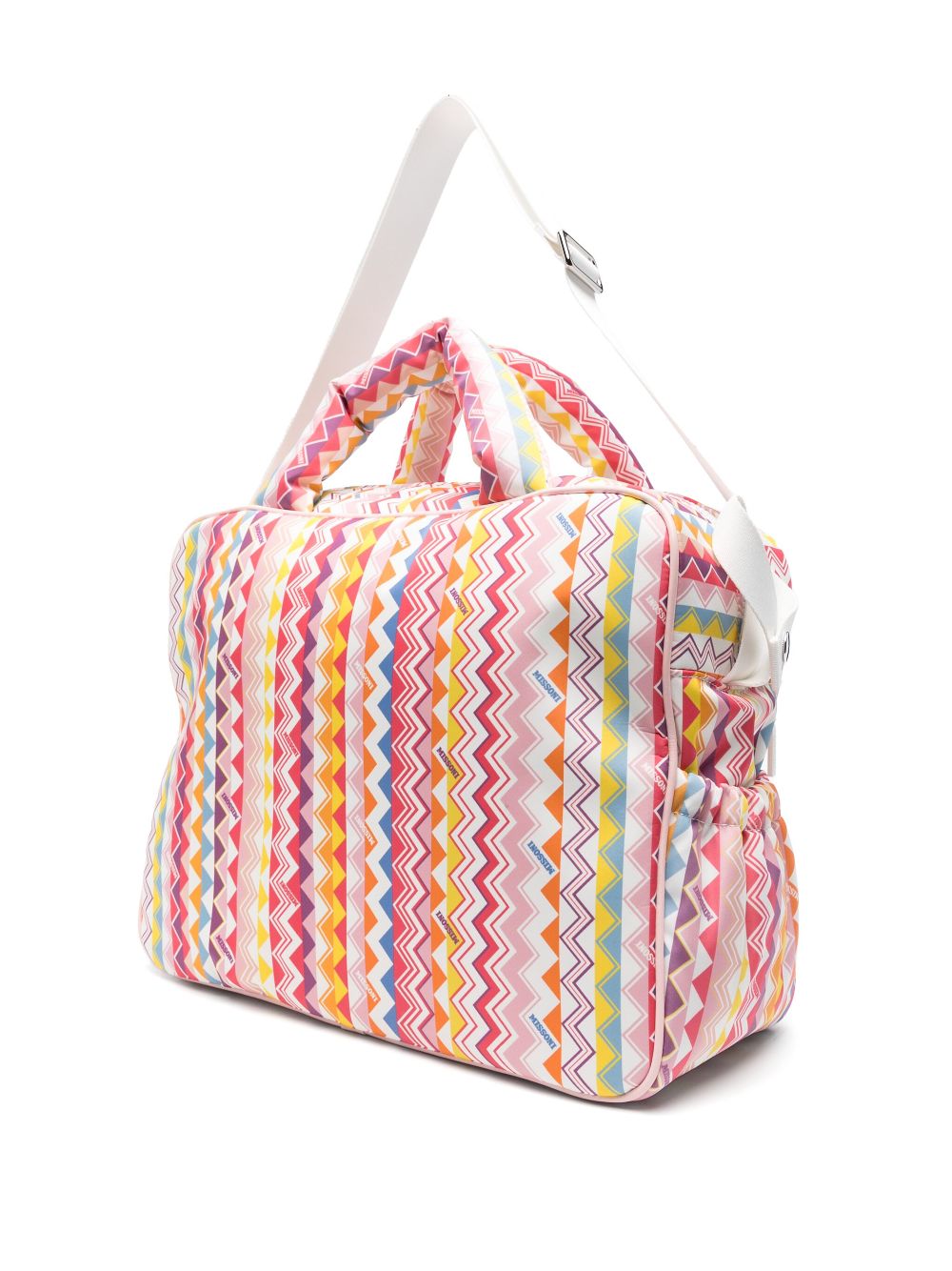 Missoni Kids zigzag-woven changing bag - Roze