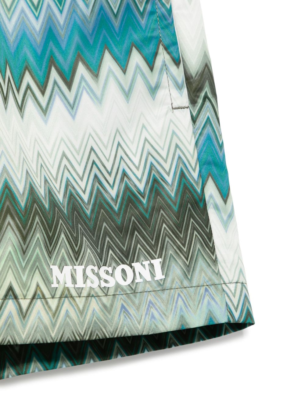 Missoni Kids Zwembroek met zigzag-patroon - Groen