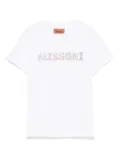 Missoni Kids logo-rhinestone T-shirt - White