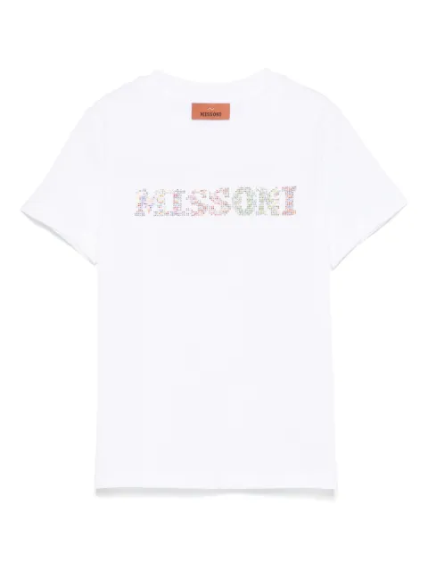 Missoni Kids Camiseta com logo em strass