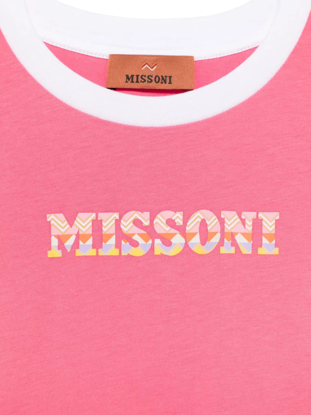 Missoni Kids T-shirt met logoprint Roze
