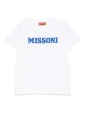 Missoni Kids logo-embroidered T-shirt - White