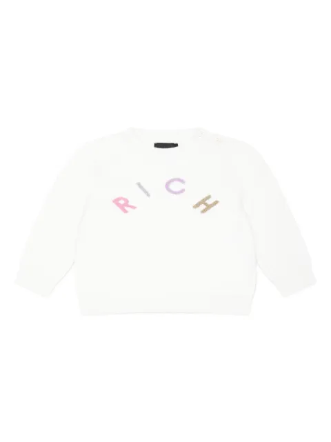 John Richmond Junior logo-intarsia sweater