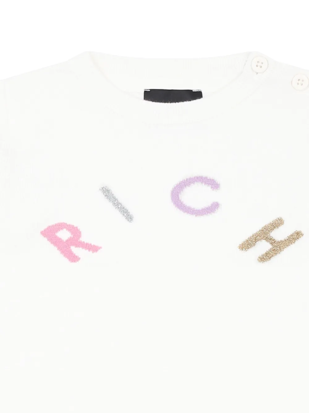 John Richmond Junior Trui met intarsia logo Wit