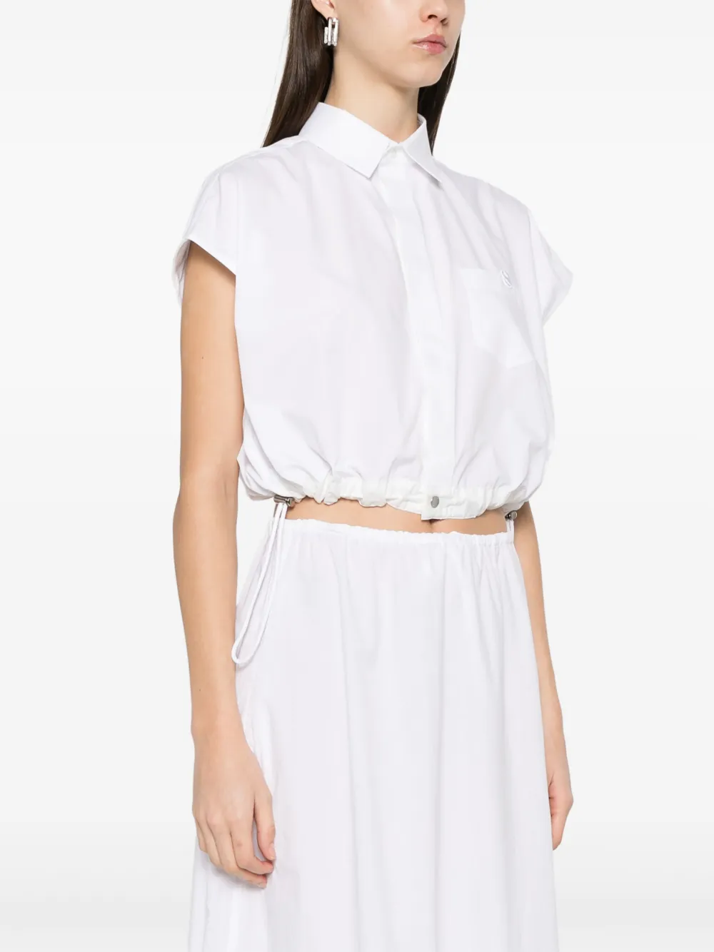 sacai Overhemd met geborduurd logo Wit