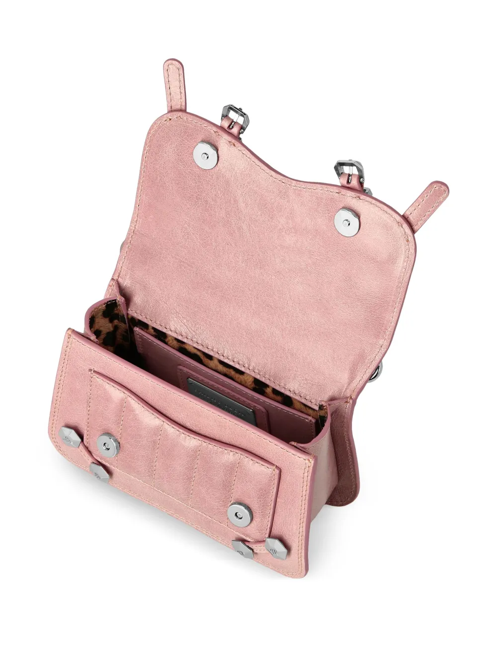 Philipp Plein Kleine Hexagon leren shopper Roze