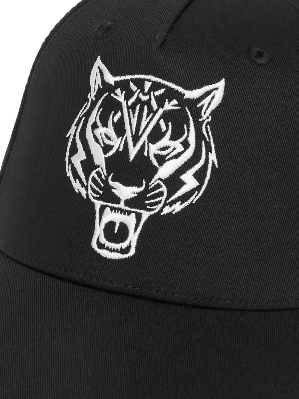 Plein Sport Tiger-embroidered Baseball Cap In Black