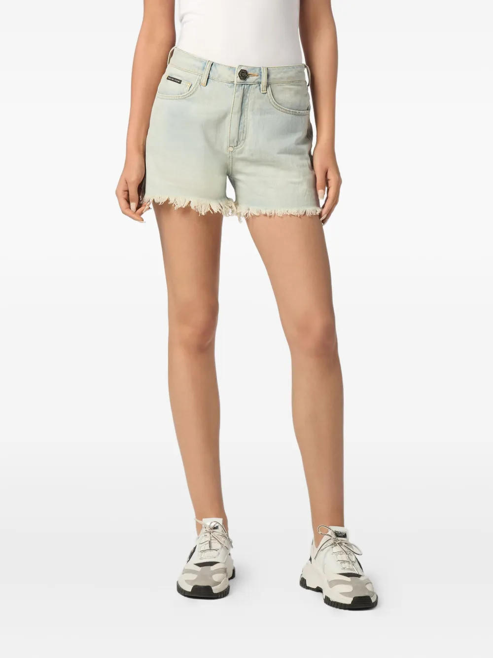 Philipp Plein Shorts met franje Blauw