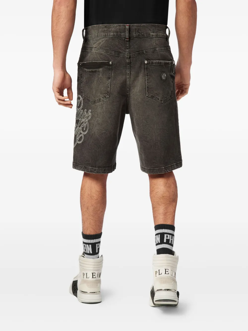 Philipp Plein Denim shorts Grijs