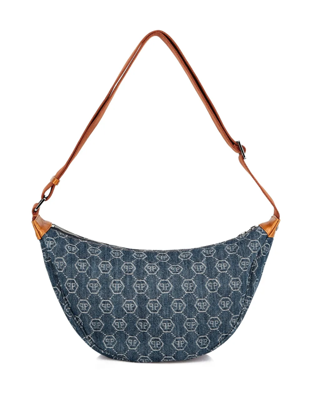 Philipp Plein Medium schoudertas met monogram Blauw