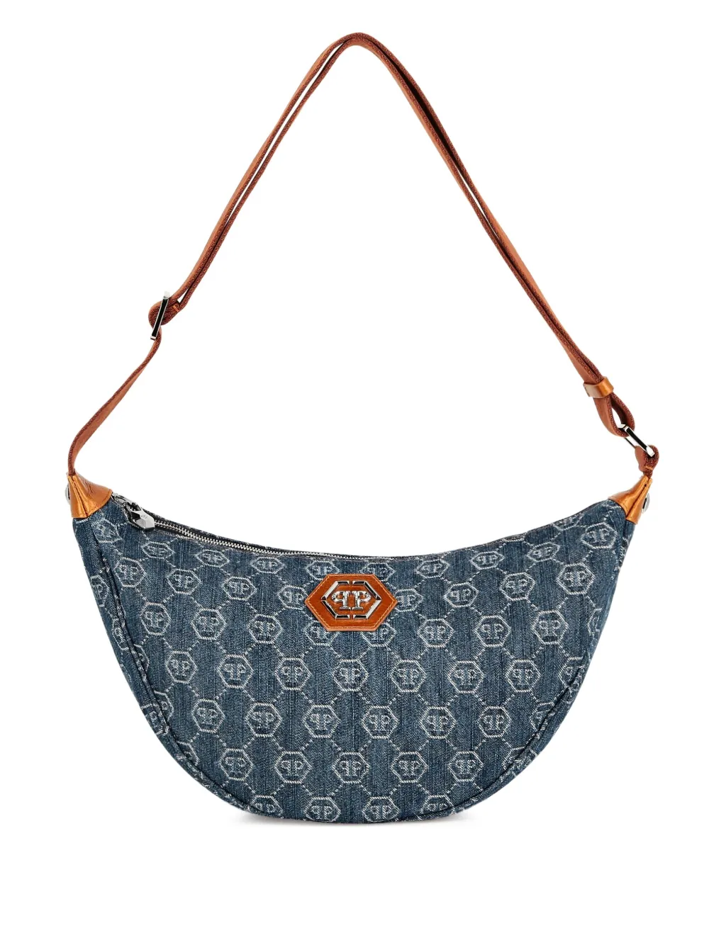 Philipp Plein Medium schoudertas met monogram Blauw