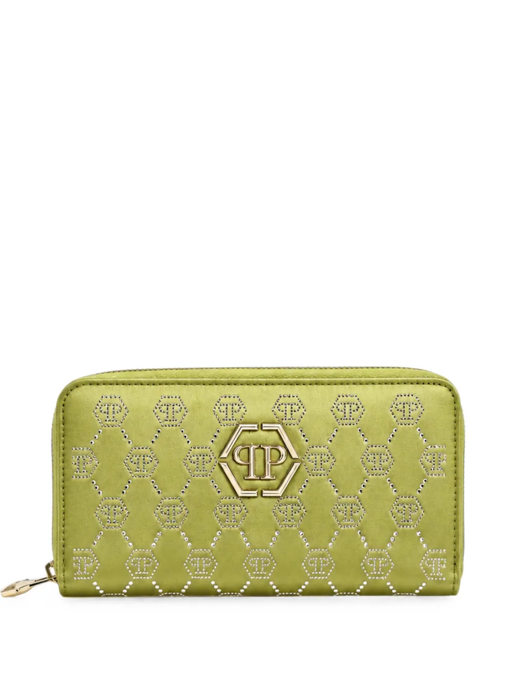 Philipp Plein crystal-embellished logo-plaque wallet - Verde