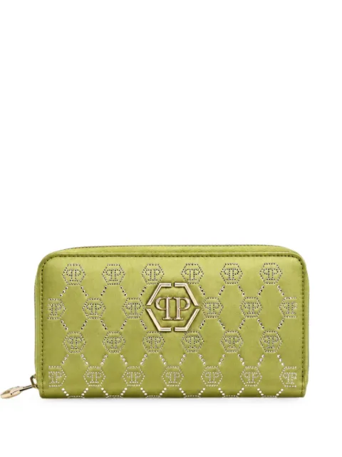 Philipp Plein crystal-embellished logo-plaque wallet